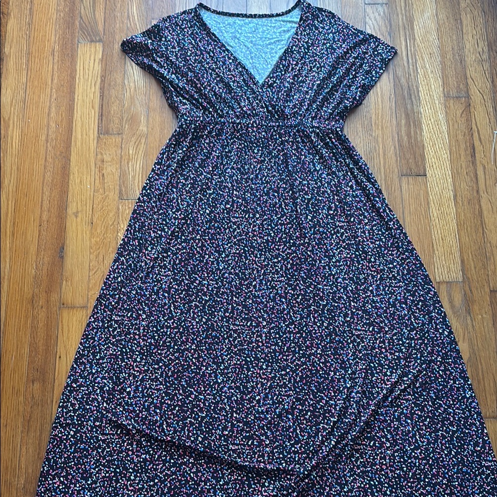 Amazon Essentials Black with color dots Sundress with Dolman Sleeves.